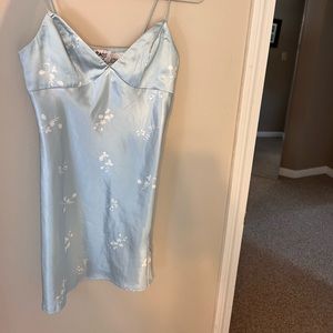 Princess Polly light blue satin mini dress